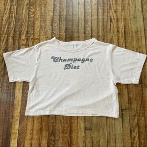 Champagne diet crop tee